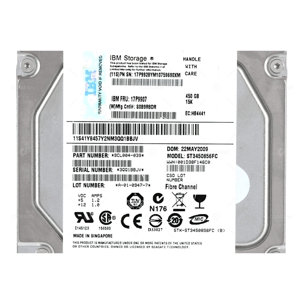 17P9907 IBM HDD 450GB 15K FATA 3.5" LFF