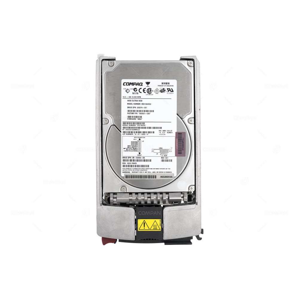 232574-001 HP HARD DRIVE 18.2GB 10K U3 SCSI 3.5 LFF HOT-SWAP 142673-B22