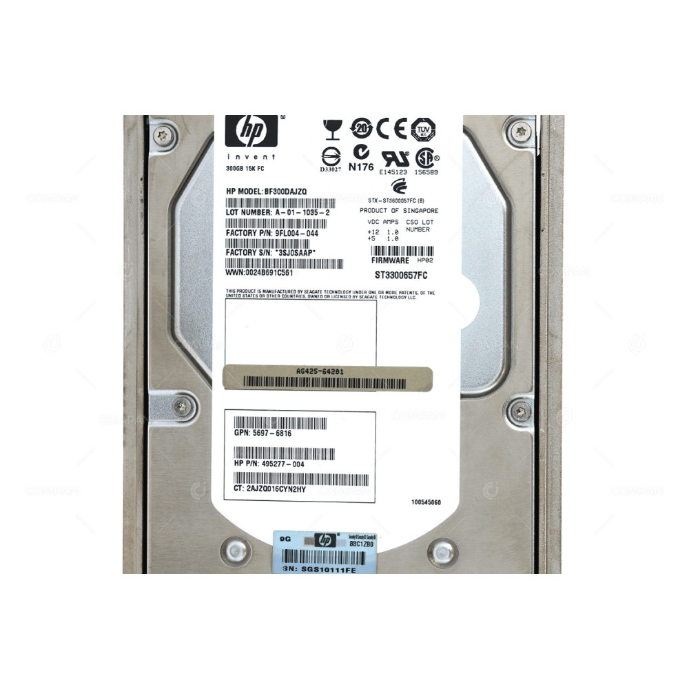 416728-001 HP HDD 300GB 15K FATA 2/4G 3.5" LFF