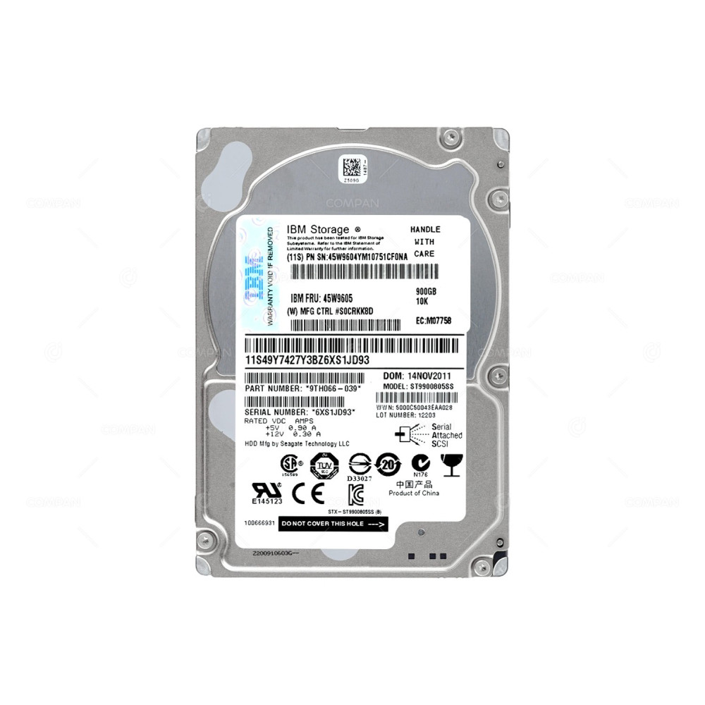 45W9605 IBM HDD 900GB 10K SAS 6G 2.5" SFF