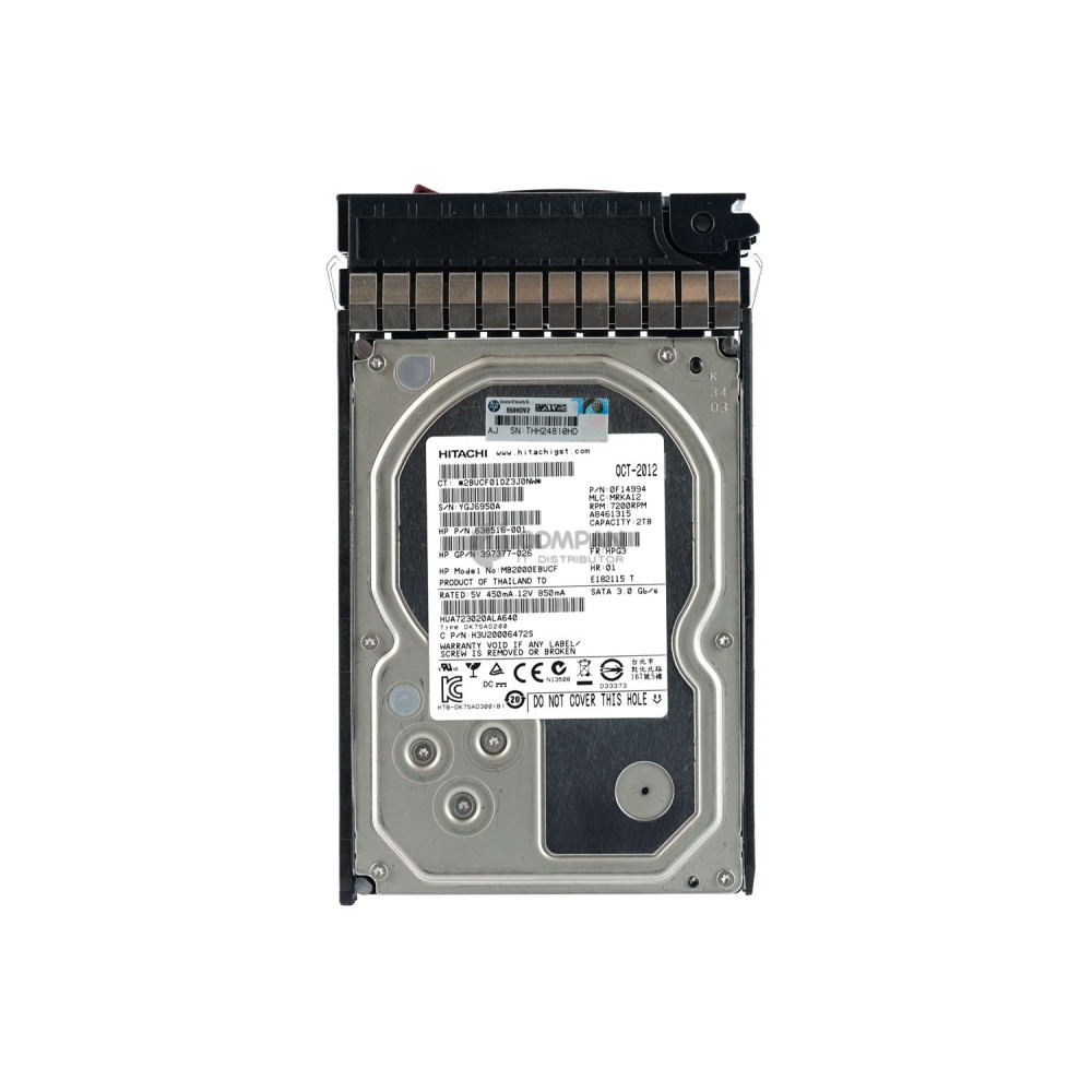 508040-001 HP HDD 2TB 7.2K SATA 3G 3.5" LFF
