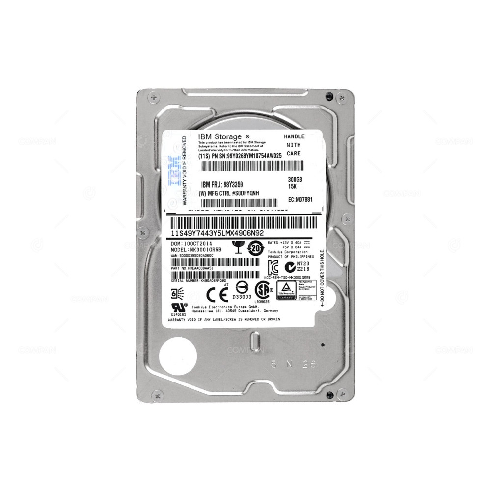 98Y3359 IBM HDD 300GB 15K SAS 6G 2.5" SFF