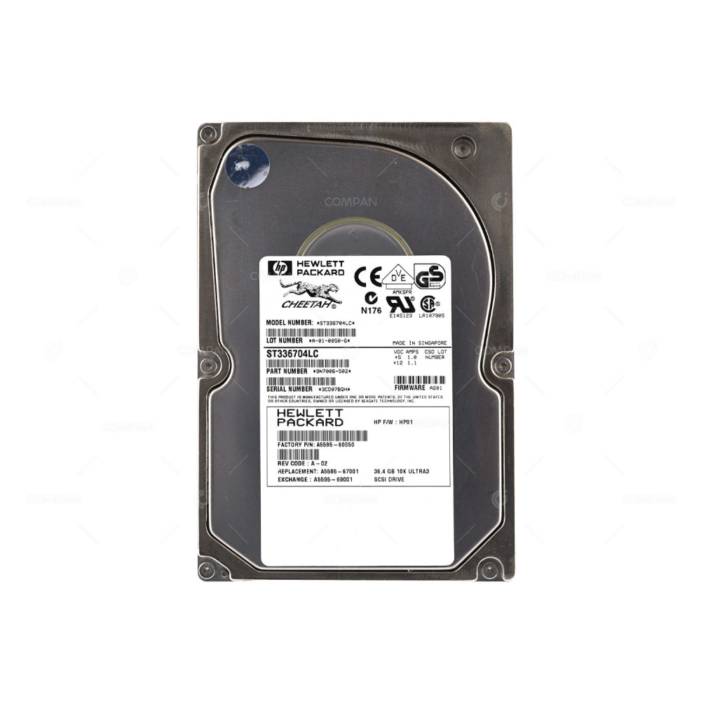 A5595-60050 HP HDD 36GB  10K  U160 SCSI  3.5" LFF