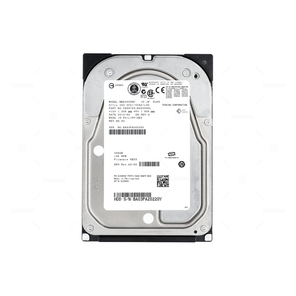 JU654 DELL HDD 300GB 15K U320 SCSI 3.5" LFF 0JU654