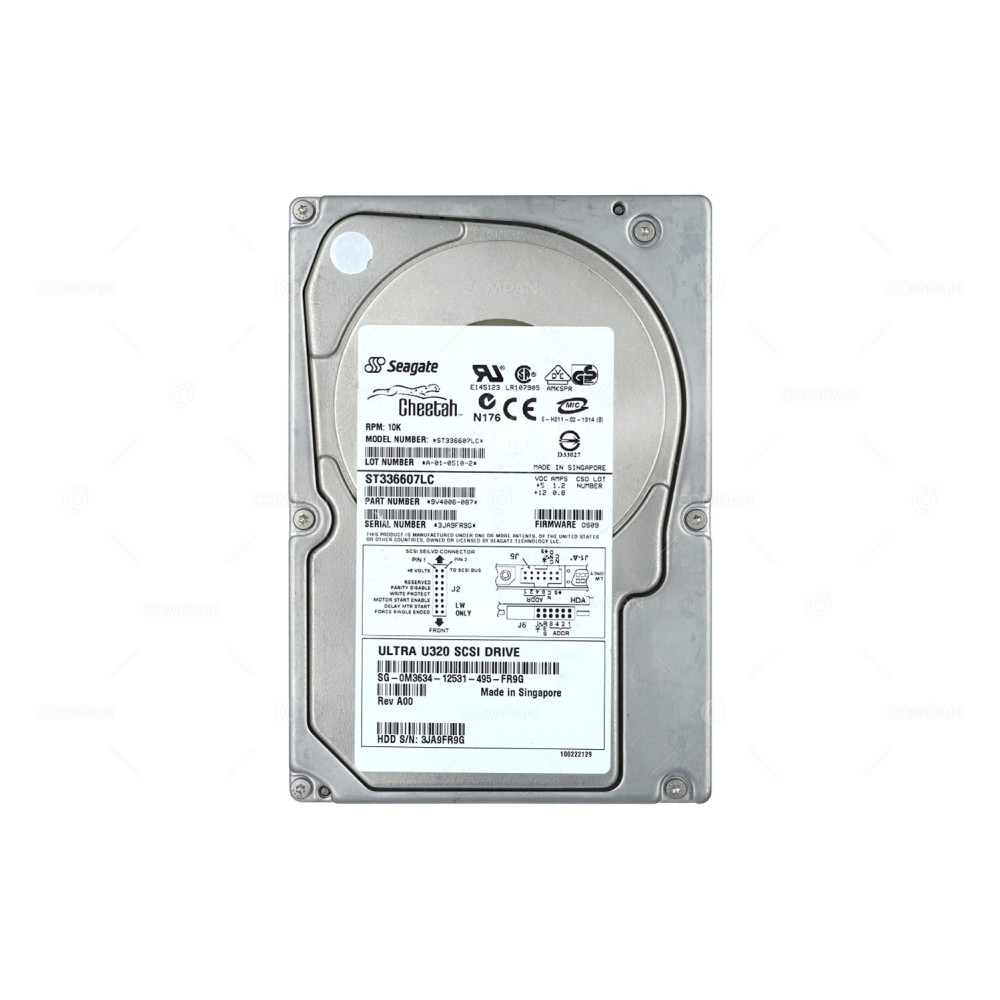 M3634 DELL HARD DRIVE 36GB 10K U320 3.5 SCSI 0M3634