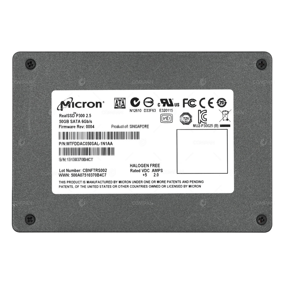 MTFDDAC050SAL-1N1AA MICRON SSD 50GB SATA 6G 2.5" SFF