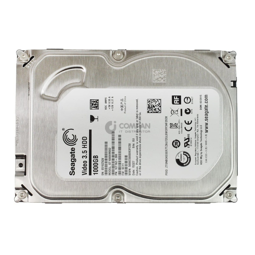 ST1000VM002 SEAGATE HARD DRIVE 1TB 5.9K 3G SATA 3.5 LFF 64MB CACHE 1ET162-300