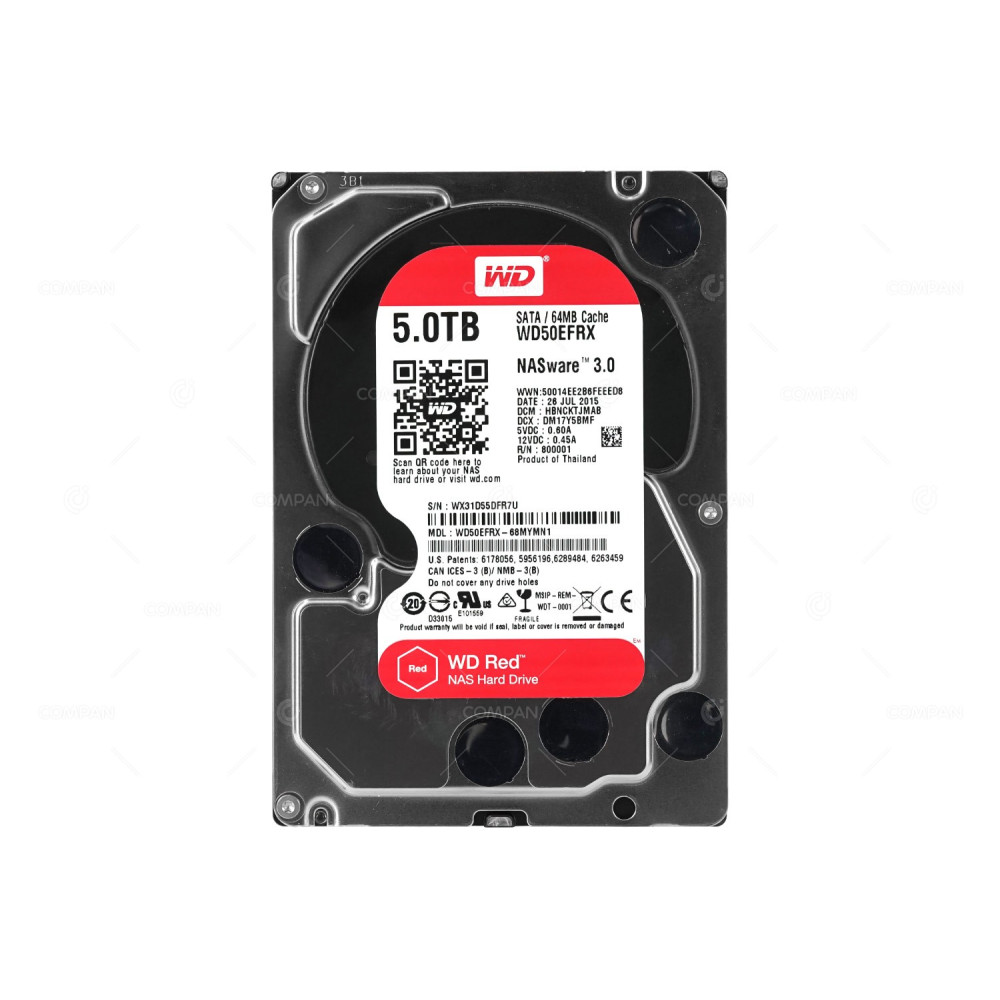 WD50EFRX WD RED HARD DRIVE 5TB 3.5 LFF SATA III 6G 5.4K 64MB CACHE NAS -