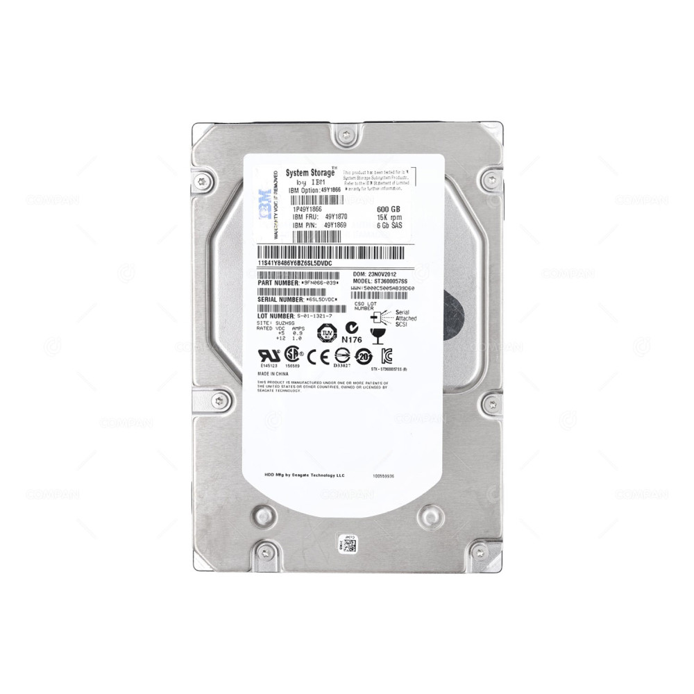 49Y1870-BS IBM HDD 600GB 15K SAS 6G 3.5" LFF HOT-SWAP NO CADDY