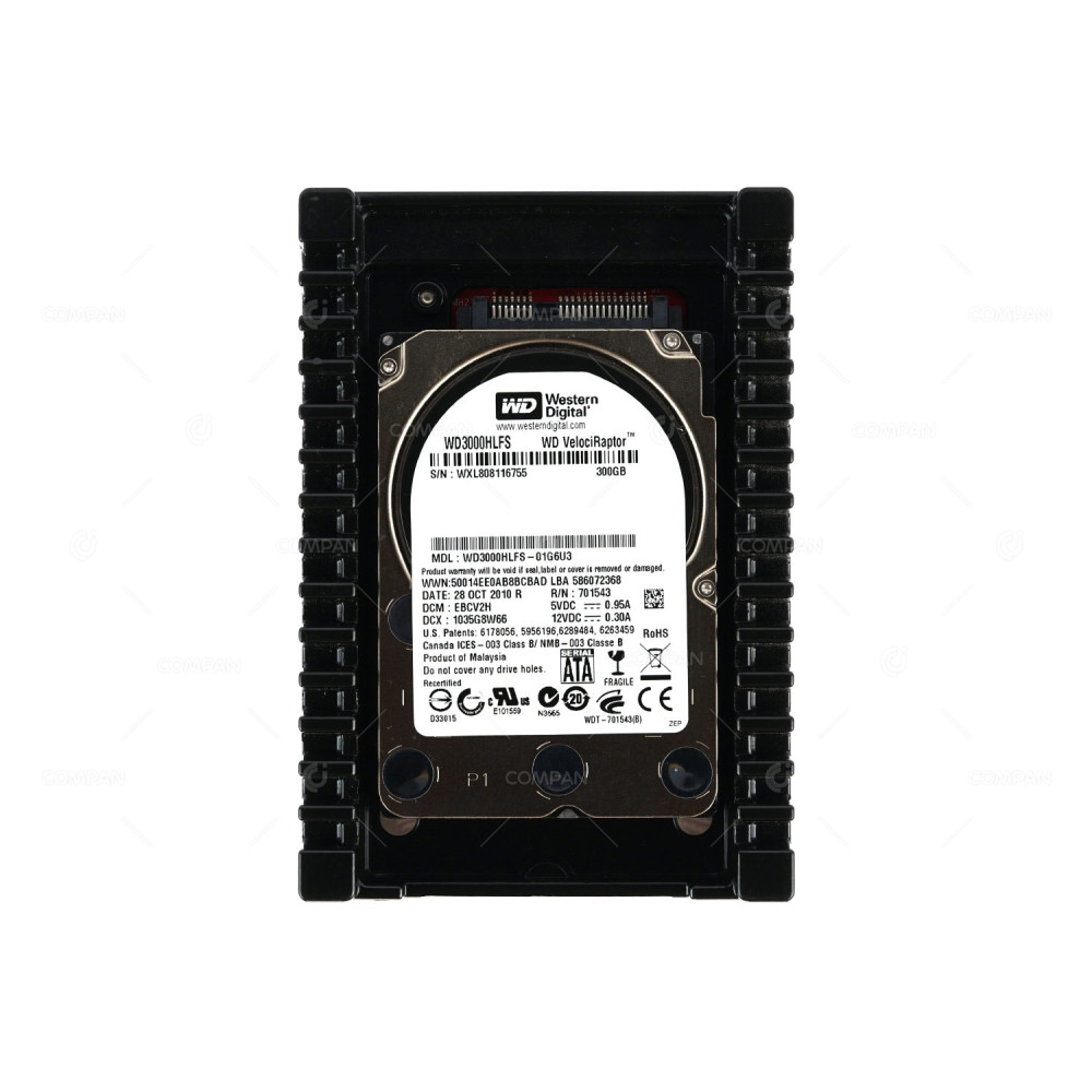 WD3000HLFS  WD HARD DRIVE 300GB 10K 3G SATA 2.5 IN 3.5 LFF VELOCIRAPTOR
