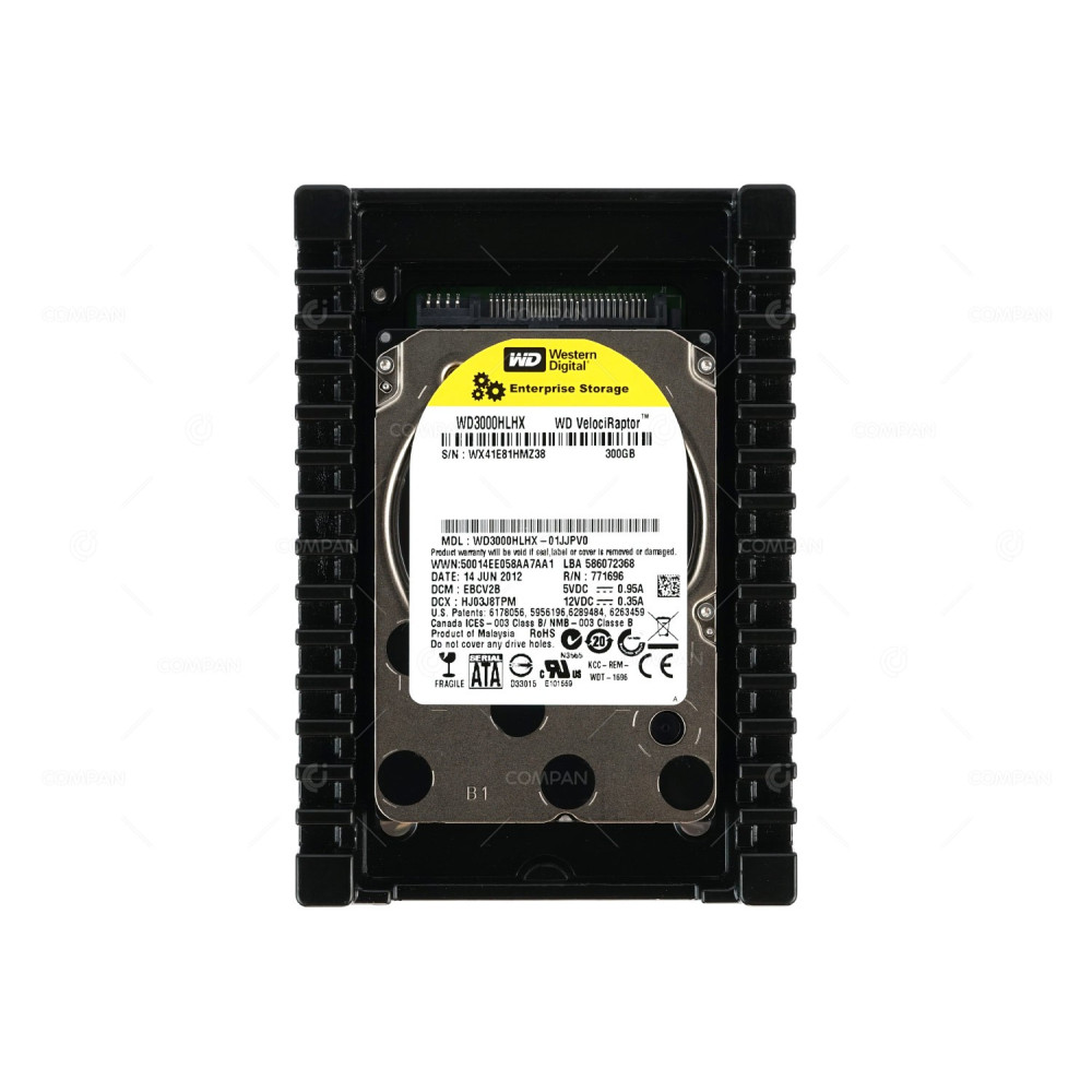 WD3000HLHX  WD HARD DRIVE 300GB 10K 3G SATA 2.5 IN 3.5 LFF VELOCIRAPTOR