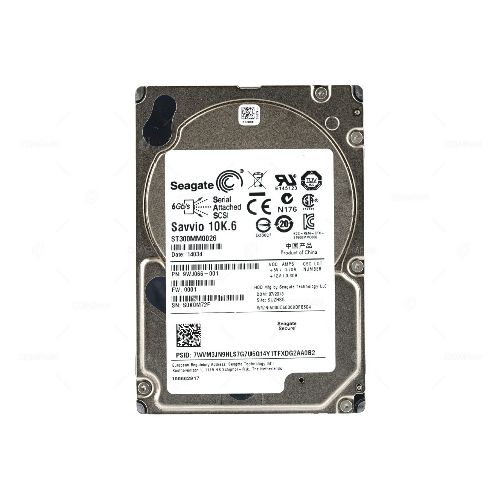 ST300MM0026 SEAGATE HDD 300GB 10K SAS 6G 2.5" SFF HOT-SWAP