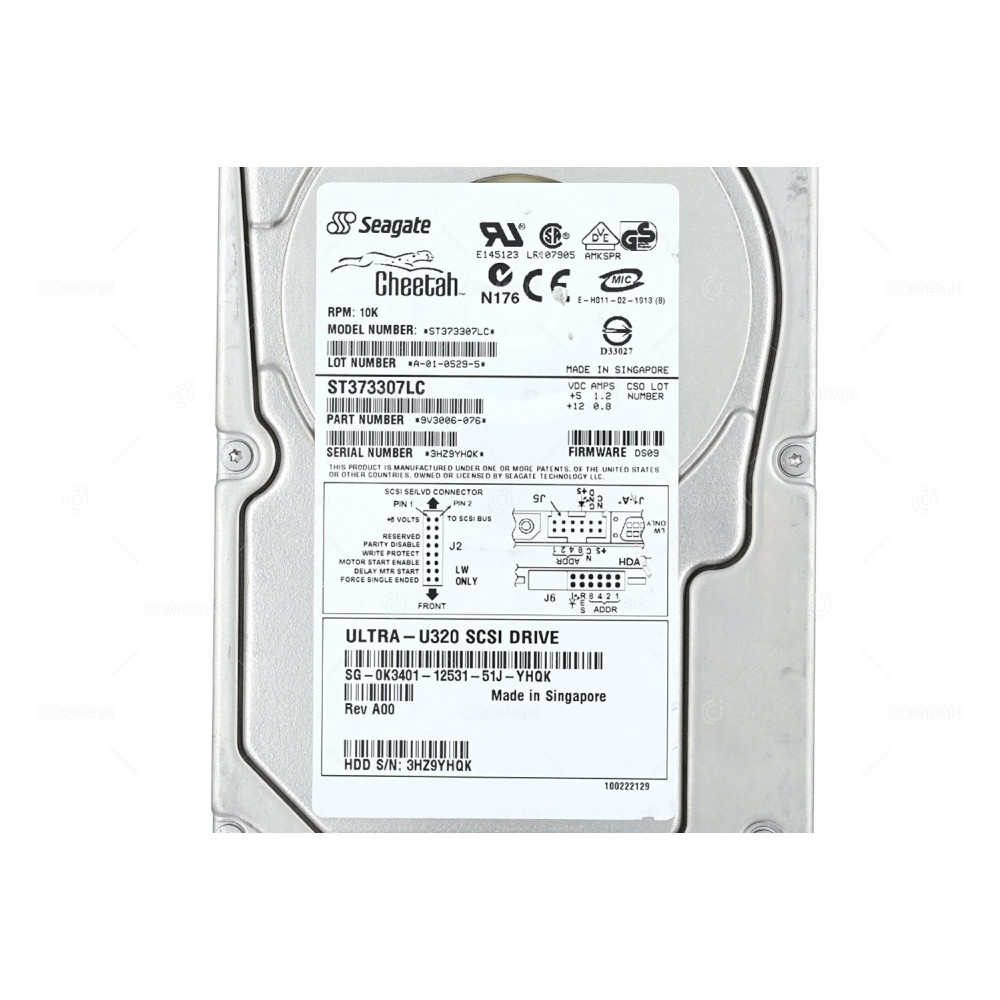 K3401 DELL HDD 73GB 10K U320 SCSI 3.5" LFF HOT-SWAP