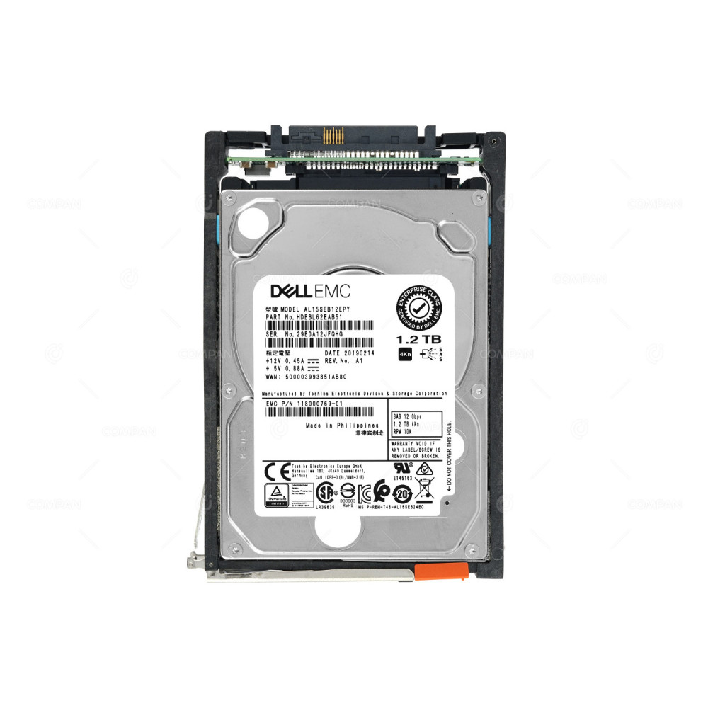 005053140  EMC HDD 1.2TB 10K SAS 6/12G 2.5 SFF FOR UNITY 300 400 500 600