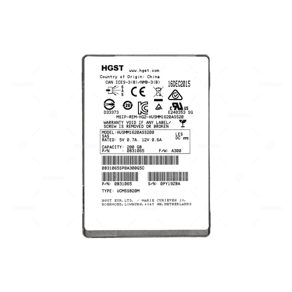HUSMM1620ASS200 HITACHI SSD 200GB SAS 12G 2.5" SFF FOR HITACHI HUS