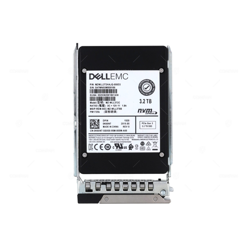 K60N7  DELL SSD 3.2TB NVME 2.5" SFF G14
