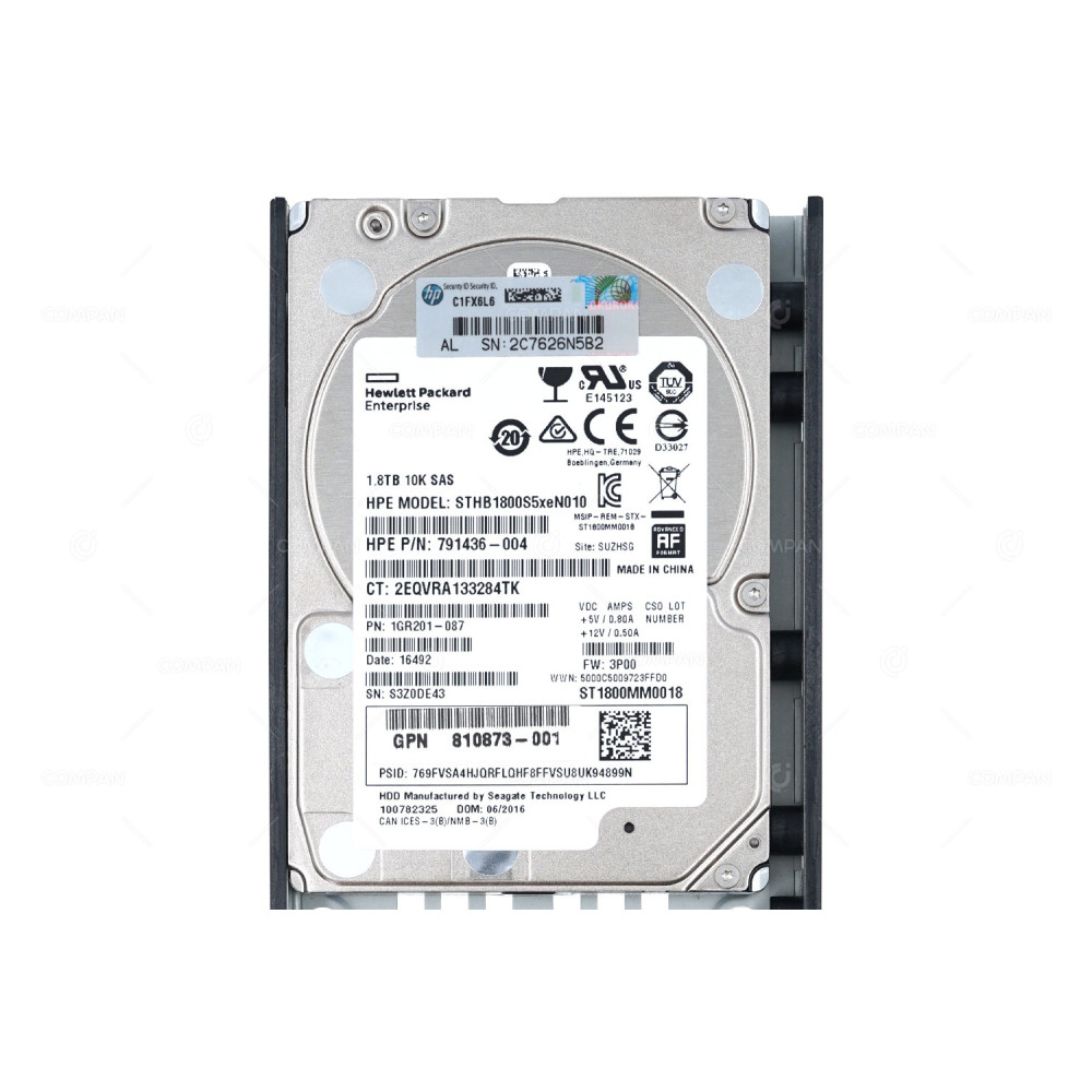 840460-001  HP 1.8TB 2.5 SFF 10K 12G SAS HARD DRIVE FOR 3PAR 8000