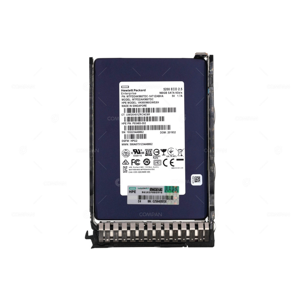 P05313-001 HP SSD 960GB SATA 6G 2.5" SFF FOR HP PROLIANT DL380 G8 G9 G10