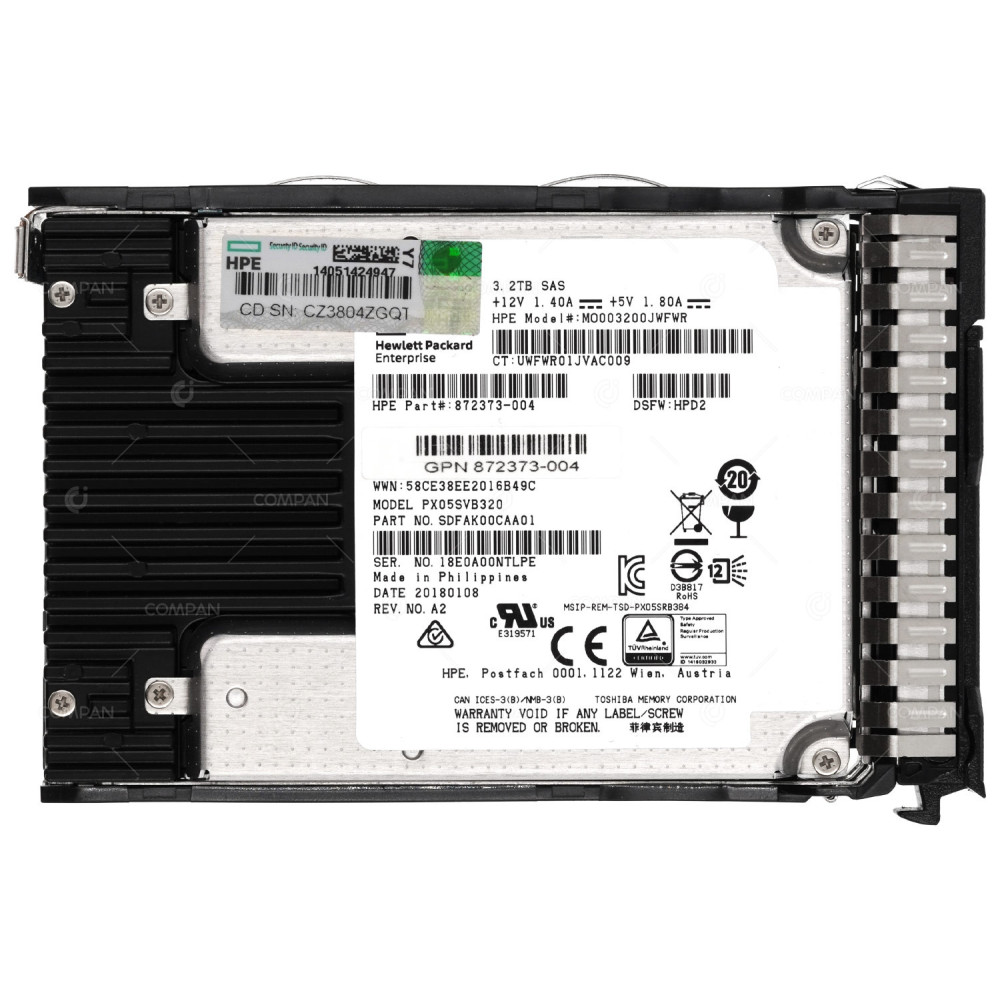 872511-001 HP SSD 3.2TB SAS 12G DS 2.5" LFF HOT-SWAP FOR DL380 G8-G10