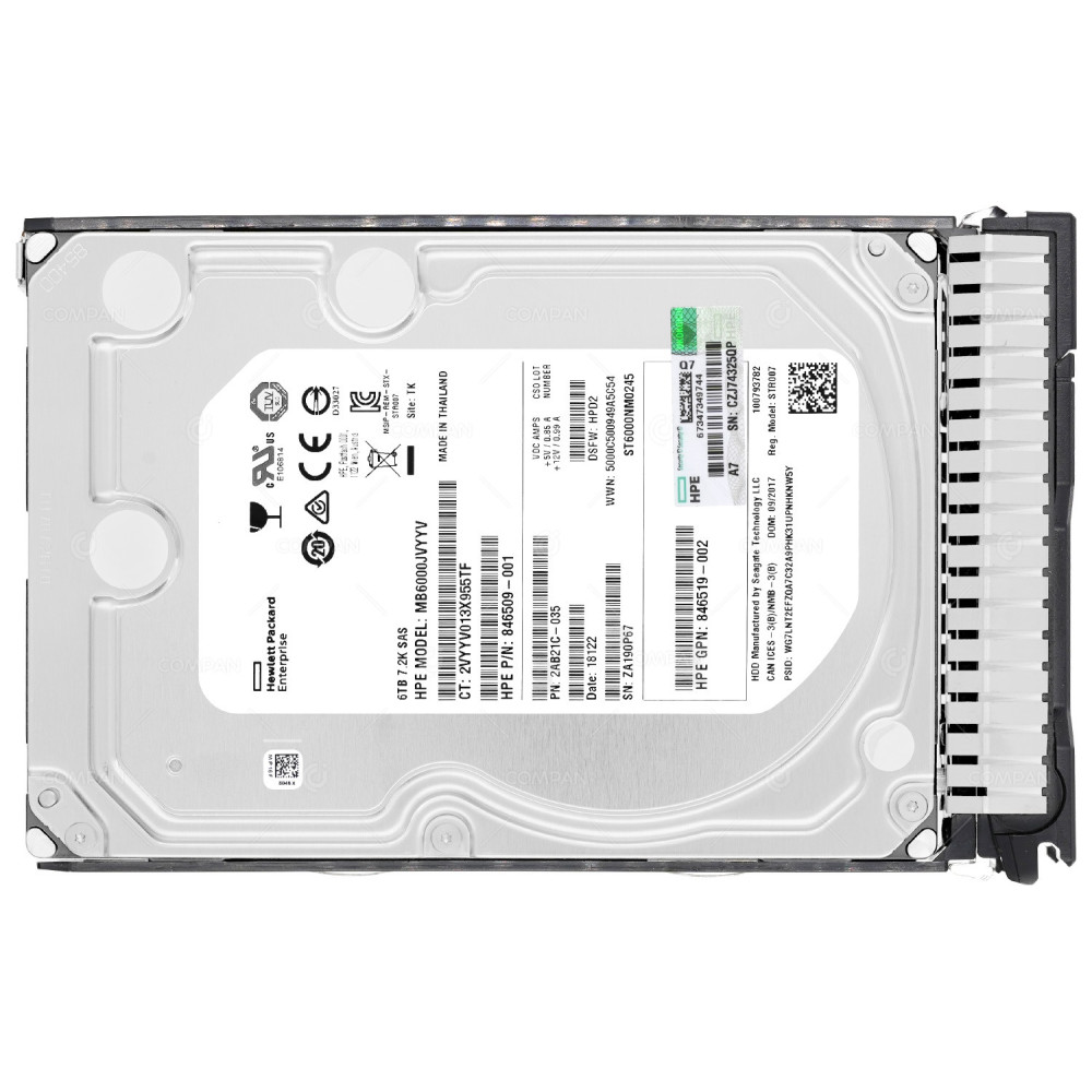 846610-001 HP HDD 6TB 7.2K SAS 12G 3.5" LFF