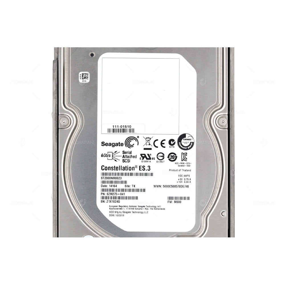 111-01510 NETAPP HDD 2TB 7.2K SAS 6G 3.5" LFF HOT-SWAP 3650 MODEL 0834