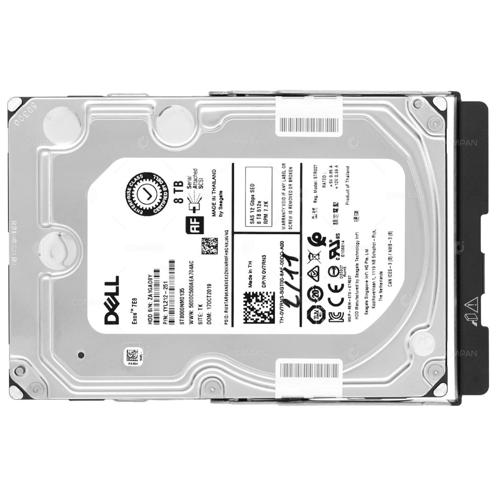 V7RN3 MD DELL HDD 8TB 7.2k NL SAS 12G 3.5 LFF FOR DELL POWERVAULT MD3460