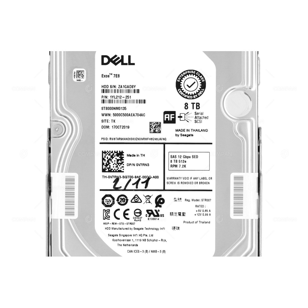 V7RN3 MD DELL HDD 8TB 7.2k NL SAS 12G 3.5 LFF FOR DELL POWERVAULT MD3460