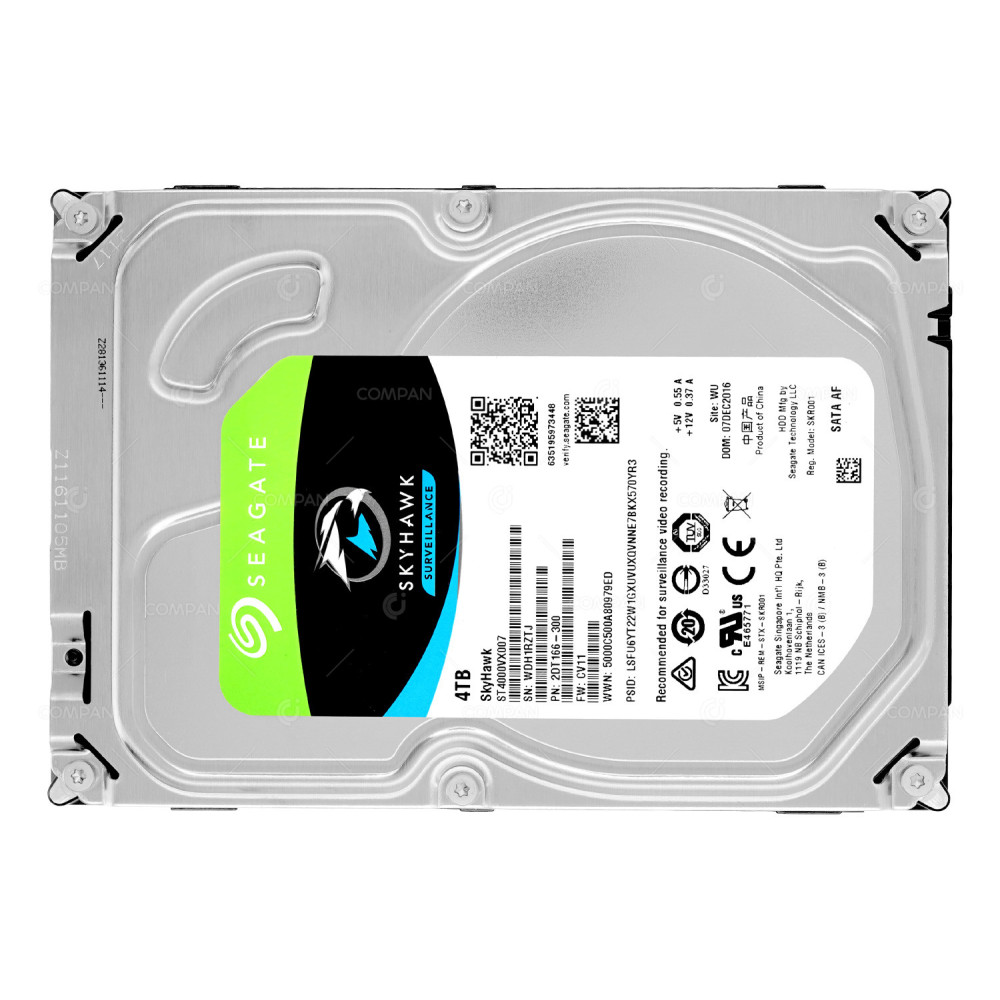 ST4000VX007 SEAGATE SKYHAWK HDD 4TB 7.2K SATA 6G 64MB CACHE 3.5" LFF