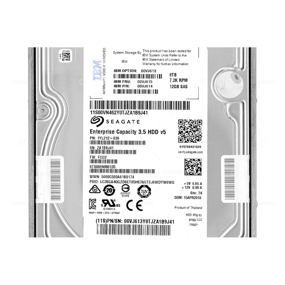 00VJ615 IBM HDD 8TB 7.2K SAS 12G 3.5" LFF HOT-PLUG FOR TS7760