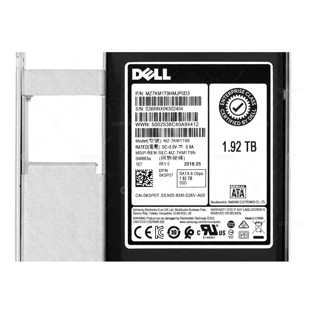 K5P0T G14 LFF DELL SSD 1.92TB SATA 6G 3.5" LFF