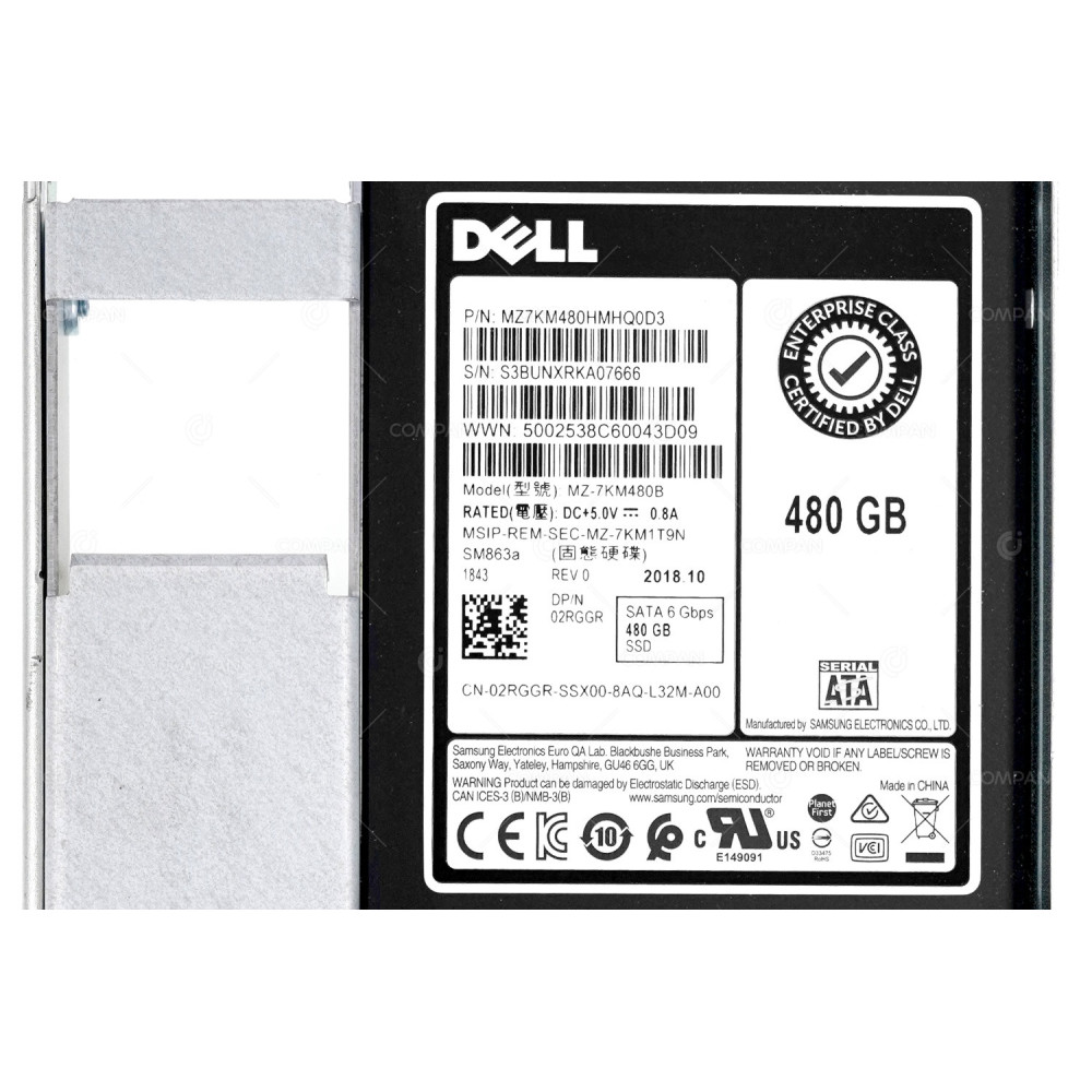 2RGGR G14 LFF DELL SM863A SSD 480GB SATA 6G 2.5 SFF IN 3.5 LFF FOR G14