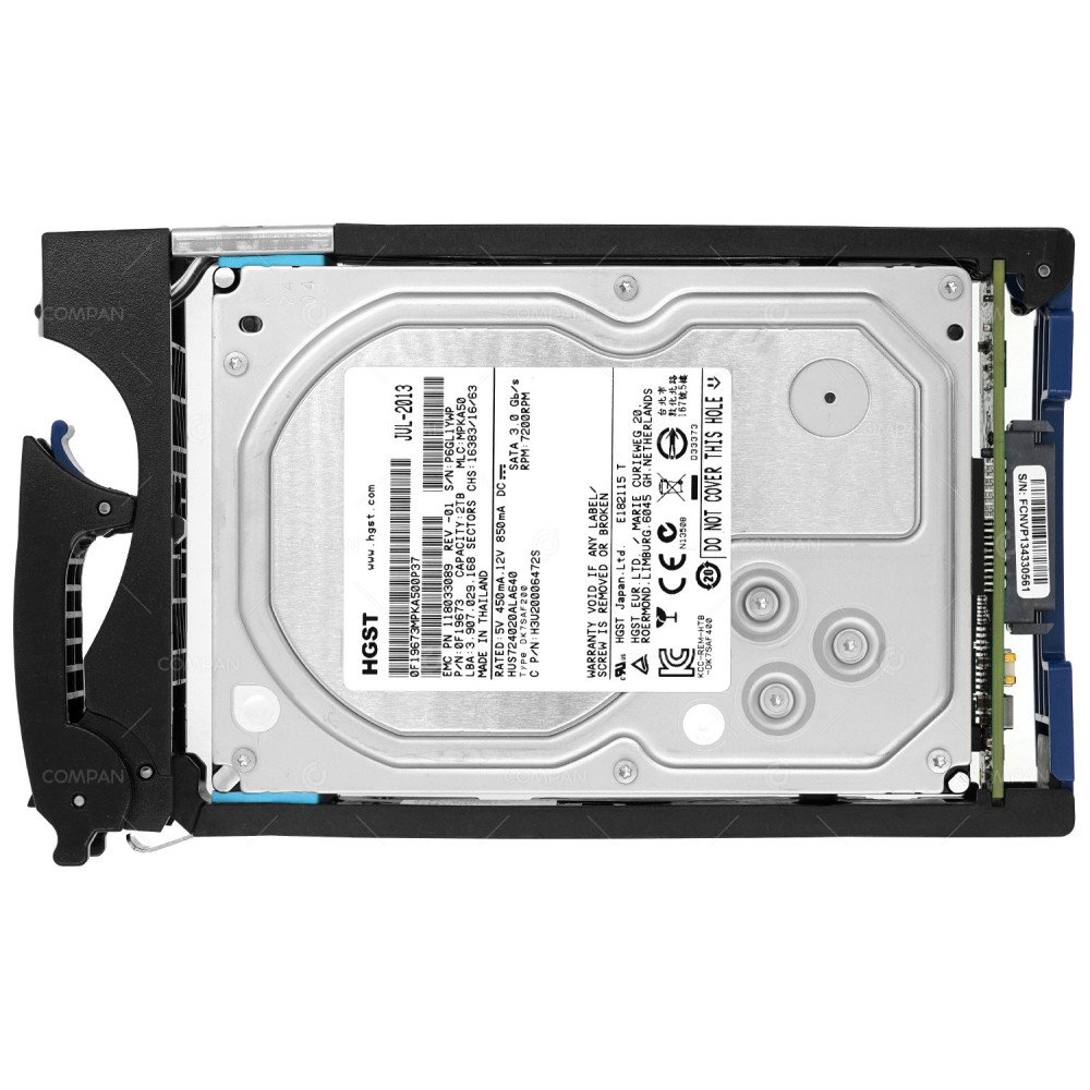 005050474 EMC 2TB 7.2K  3.5 LFF 3G SATA HARD DRIVE 118033089-02, HUS724020LA640, 0F19673