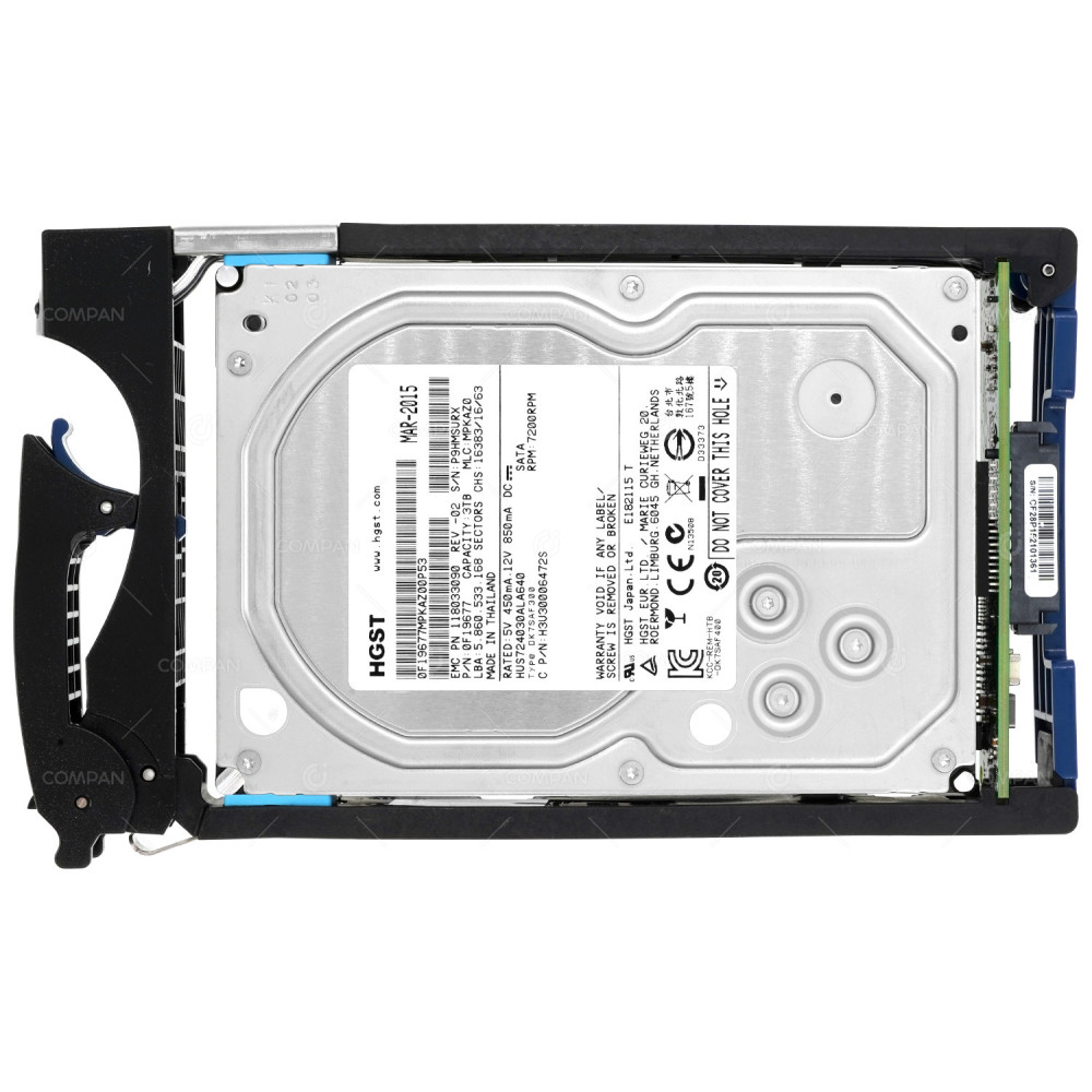 005050475 EMC 3TB 3.5" LFF 7.2K 6G SATA HARD DRIVE 118033090, 0F19677