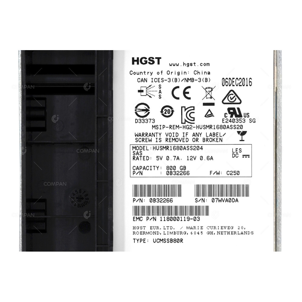 005051567 EMC FLASH SSD 800GB SAS 6/12G 2.5" IN 3.5" LFF FOR EMC DATADOMAIN