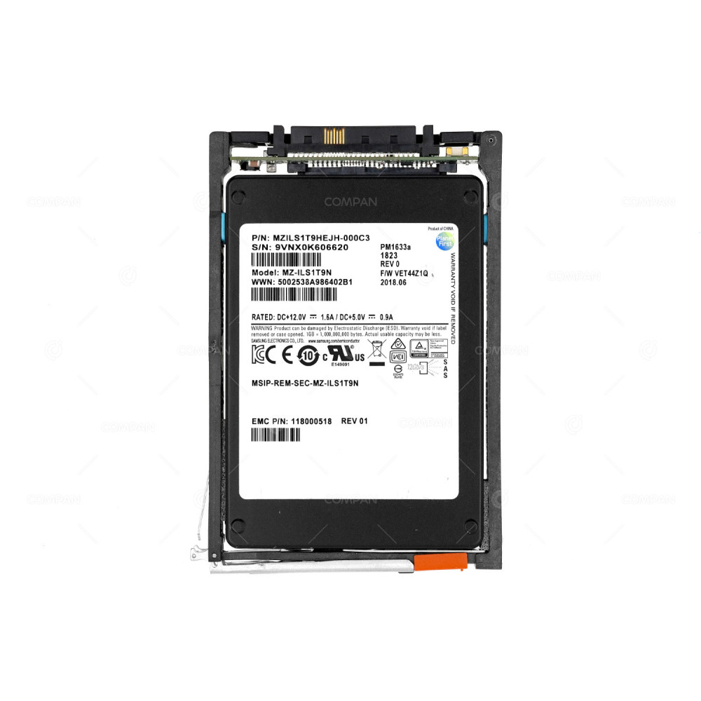 005052319 EMC SSD 1.6TB SAS 6/12G 2.5" SFF FOR EMC ISILION EMC VNX
