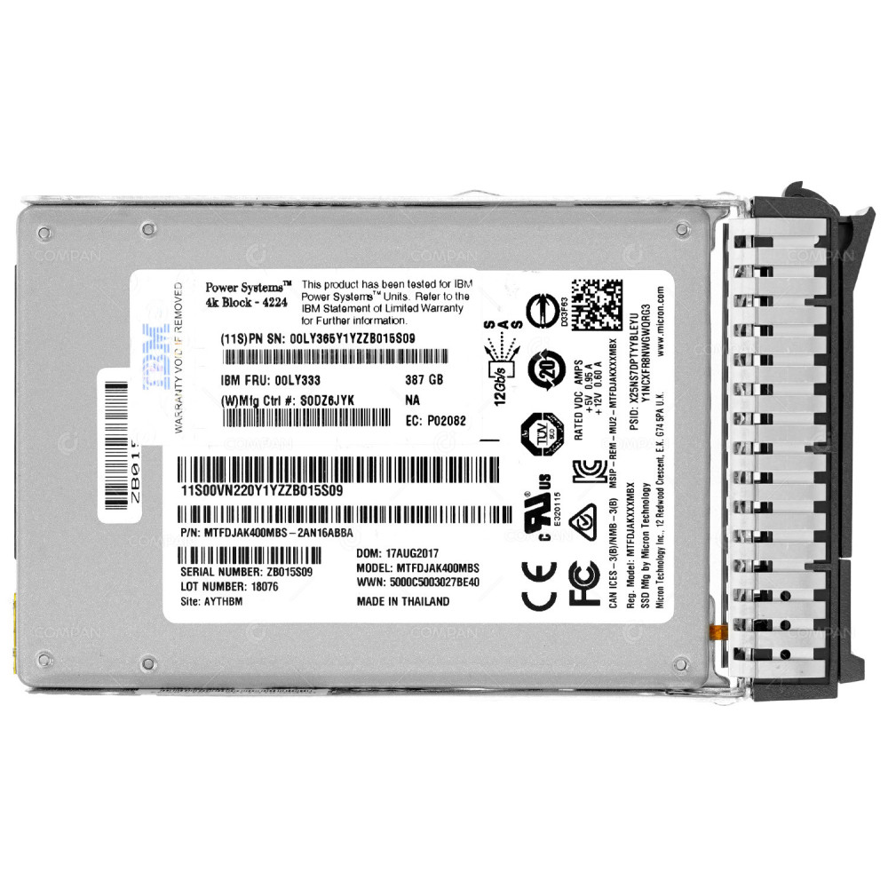 00LY333 IBM SSD 387GB SAS 6G 2.5" SFF