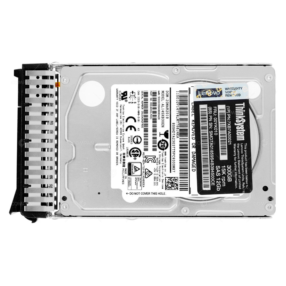 00YK010 LENOVO HDD 300GB 15K SAS 12G 2.5" SFF HOT SWAP FOR LENOVO THINKSYSTEM