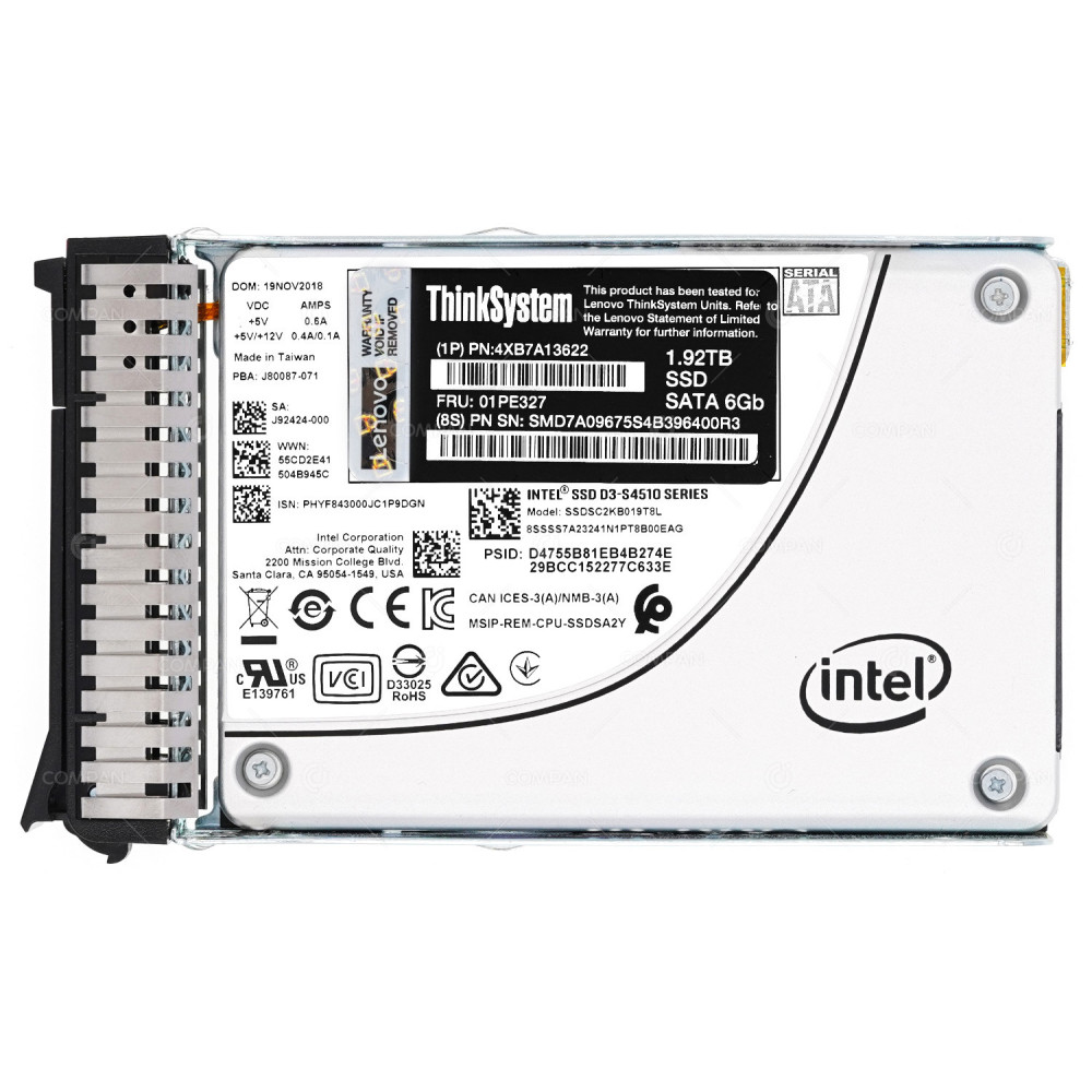 01PE327 LENOVO SSD 1.92TB SATA 6G 2.5" SFF FOR LENOVO THINKSYSTEM