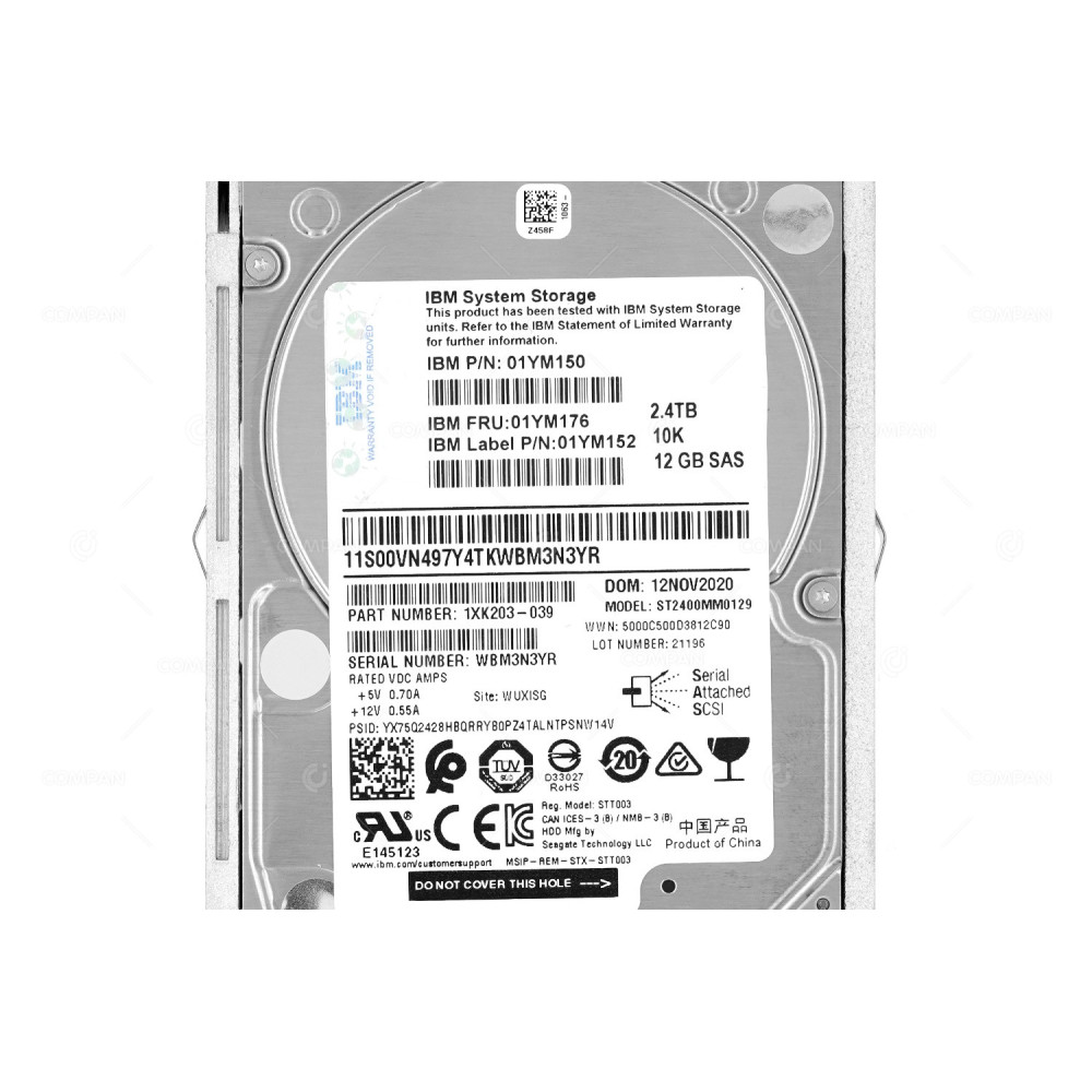 01YM176 IBM HDD 2.4TB 10K SAS 12G 2.5" SFF