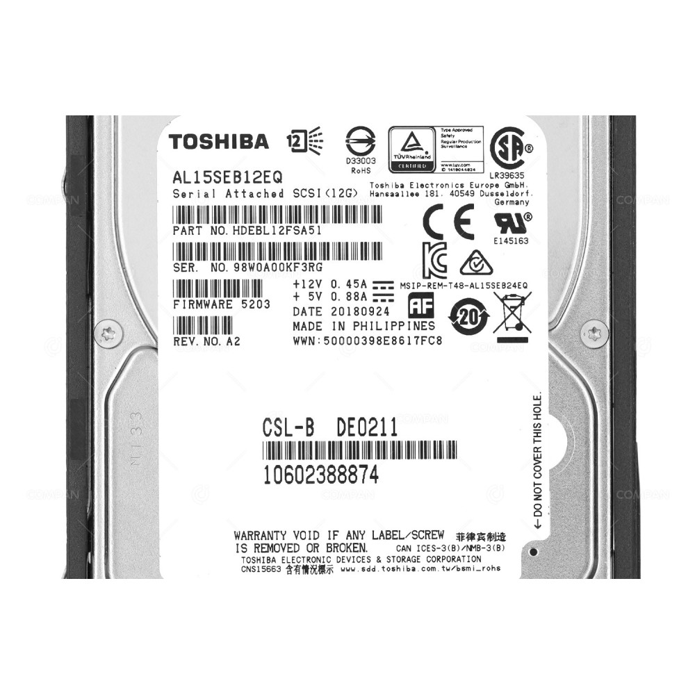 10602388874 FUJITSU HDD 1.2TB 10K SAS 12G 2.5" SFF FOR FUJITSU PRIMERGY