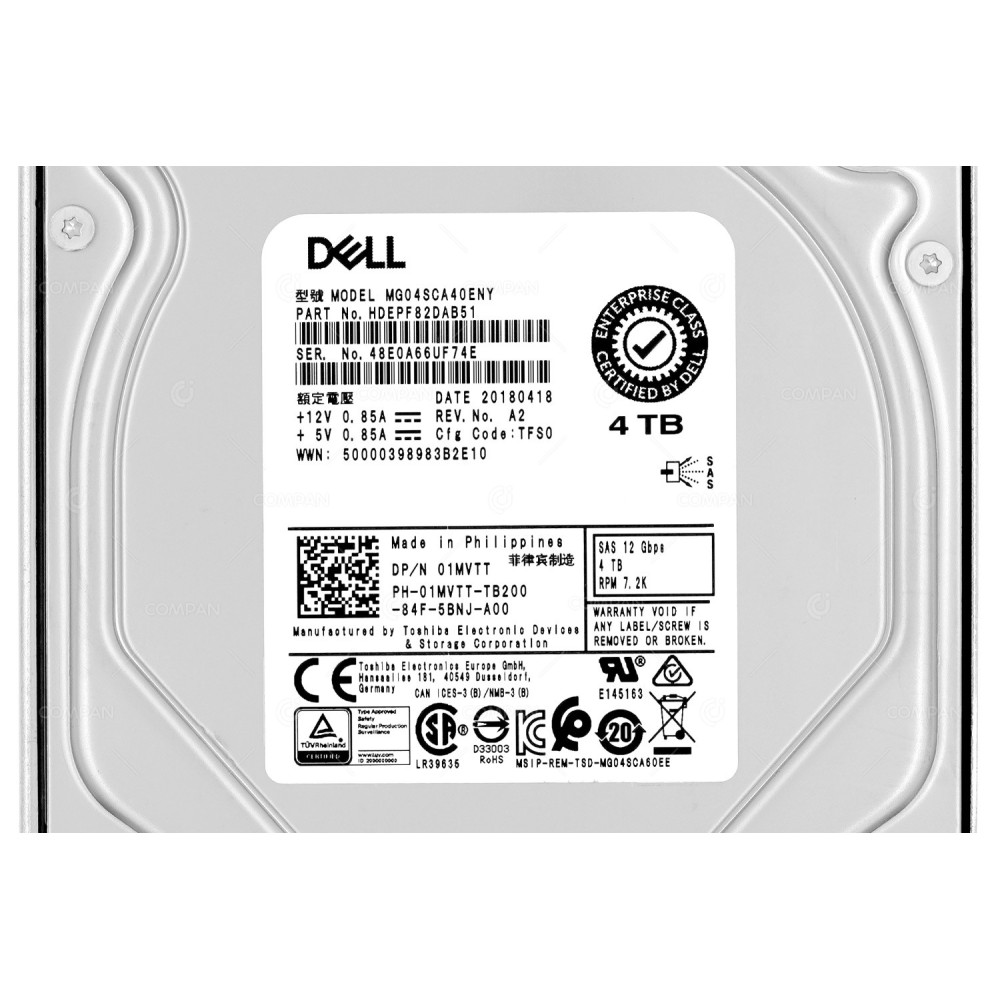 1MVTT G14 DELL HDD 4TB 7.2K SAS 12G 3.5" LFF FOR POWEREDGE G14