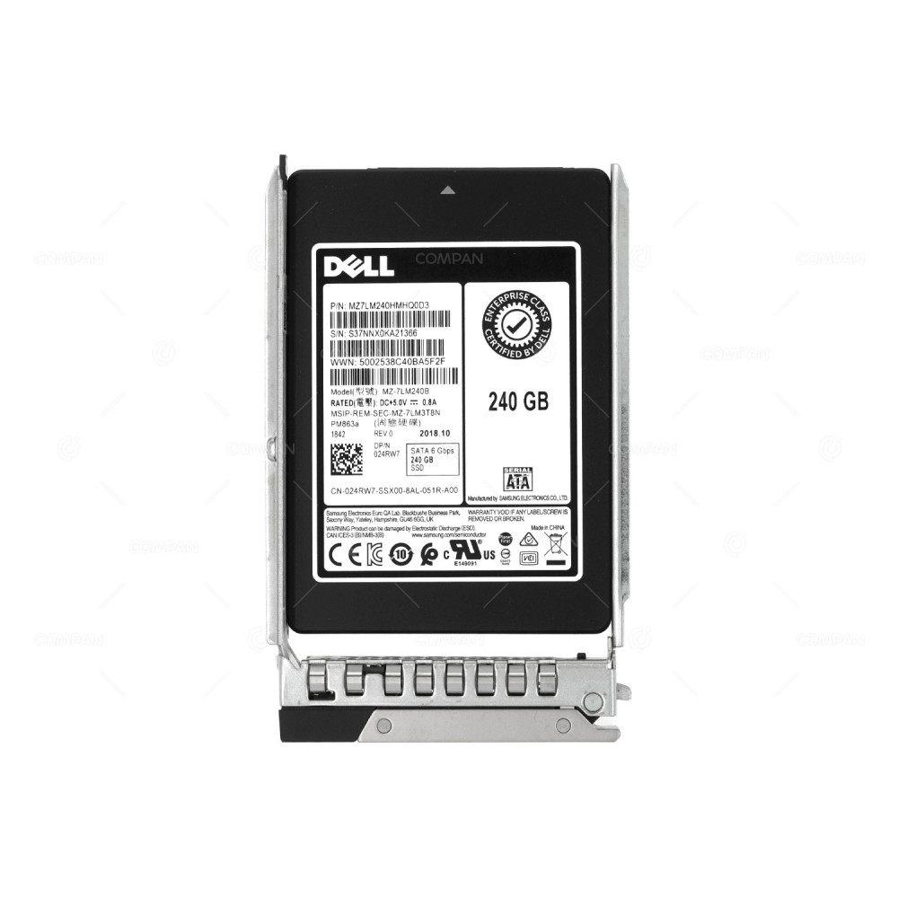 24RW7 G14 DELL PM863A 200GB 6G SATA 2.5 SFF SSD G14 024RW7, MZ-7LM240B, MZ-7LM3T8N, PM863A