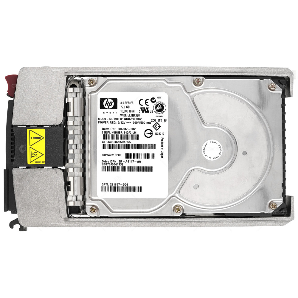 306637-002 HP HDD 72.8GB 10K SCSI U320 HOT-SWAP 3.5" LFF