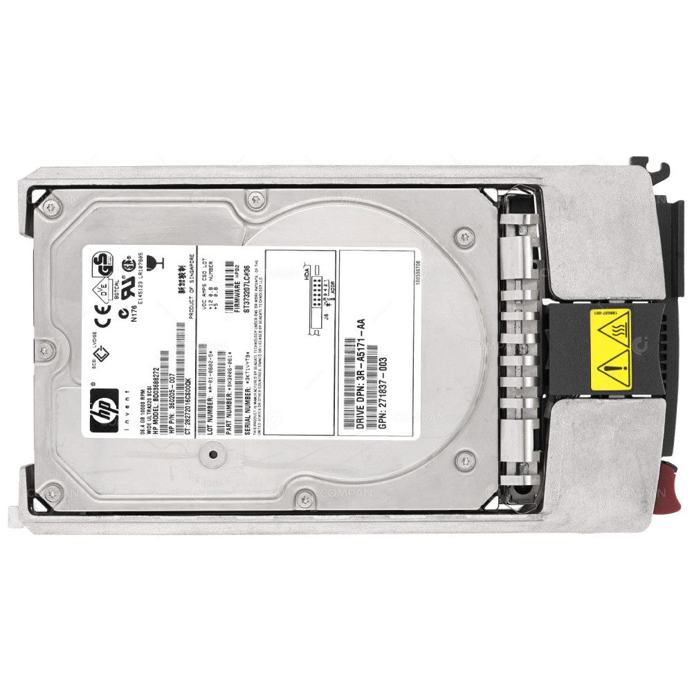 360205-007 HP HARD DRIVE 36.4GB 10K U320 SCSI 3.5 LFF HOT-SWAP 271837-003