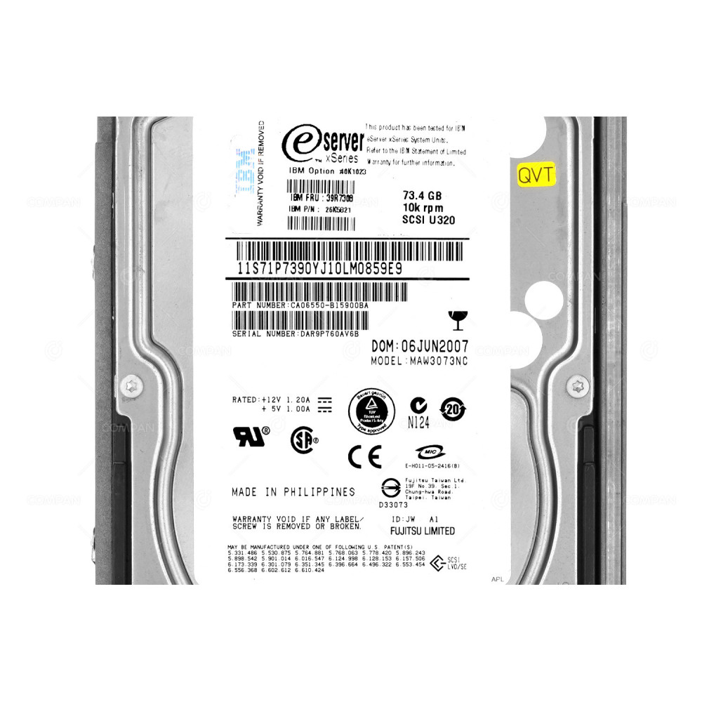 39R7308 IBM HDD 73GB 10K SCSI U320 3.5" LFF FOR IBM XSERIES