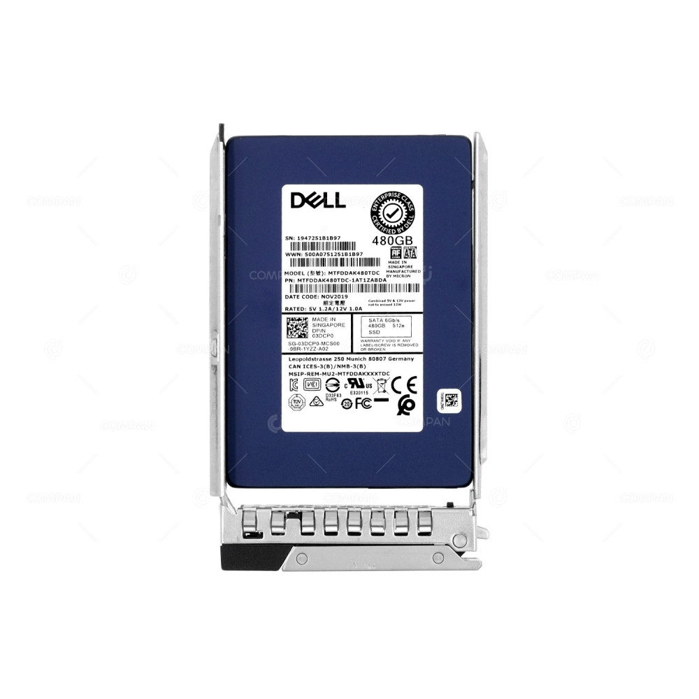 3DCP0 G14 DELL 480GB 6G SATA 2.5 SFF SSD 03DCP0, MTFDDAK480TDC