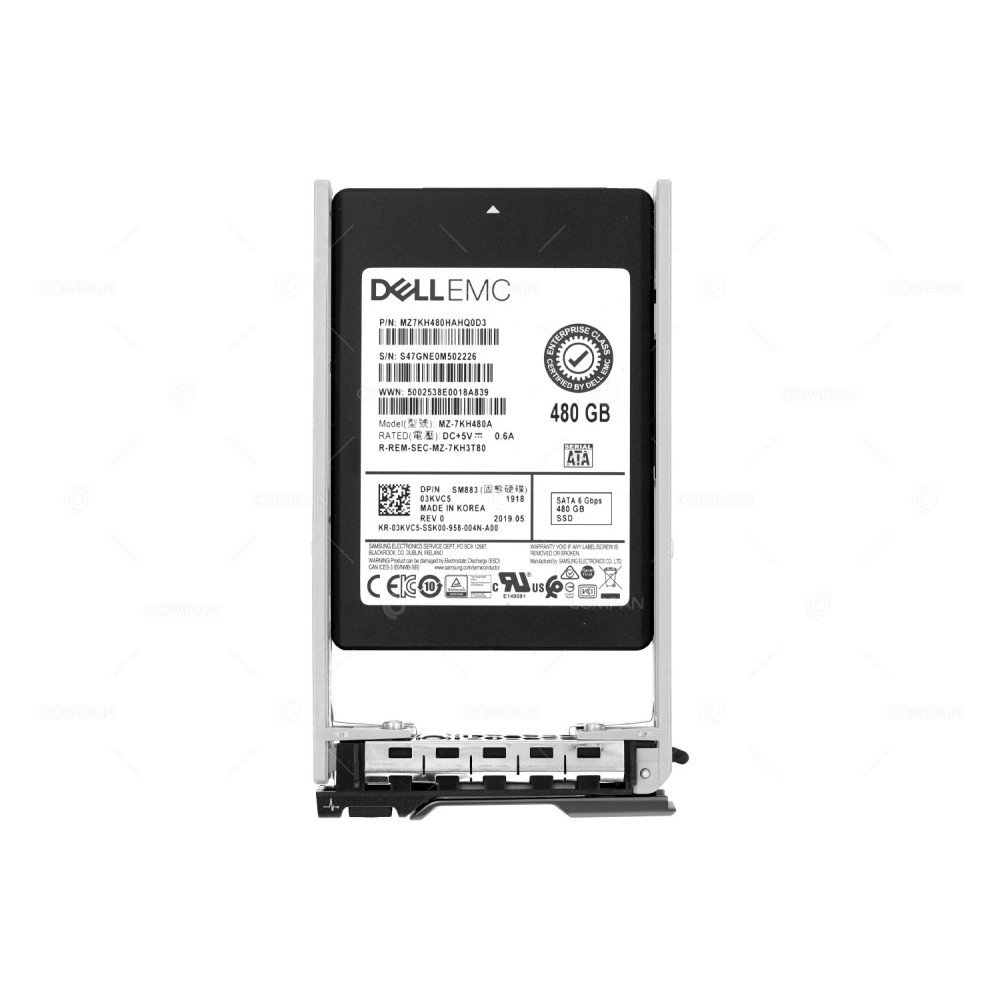 3KVC5 DELL 480GB 6G SATA 2.5 SFF SSD 03KVC5, MZ-7KH480A