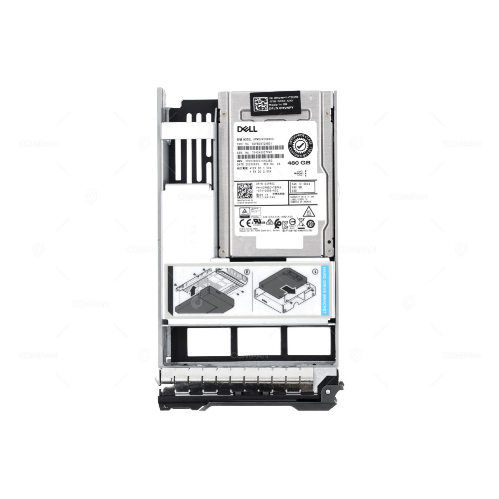 3PR5C DELL SSD 480GB SAS 12G 2.5" IN 3.5" HOT SWAP G11-G13