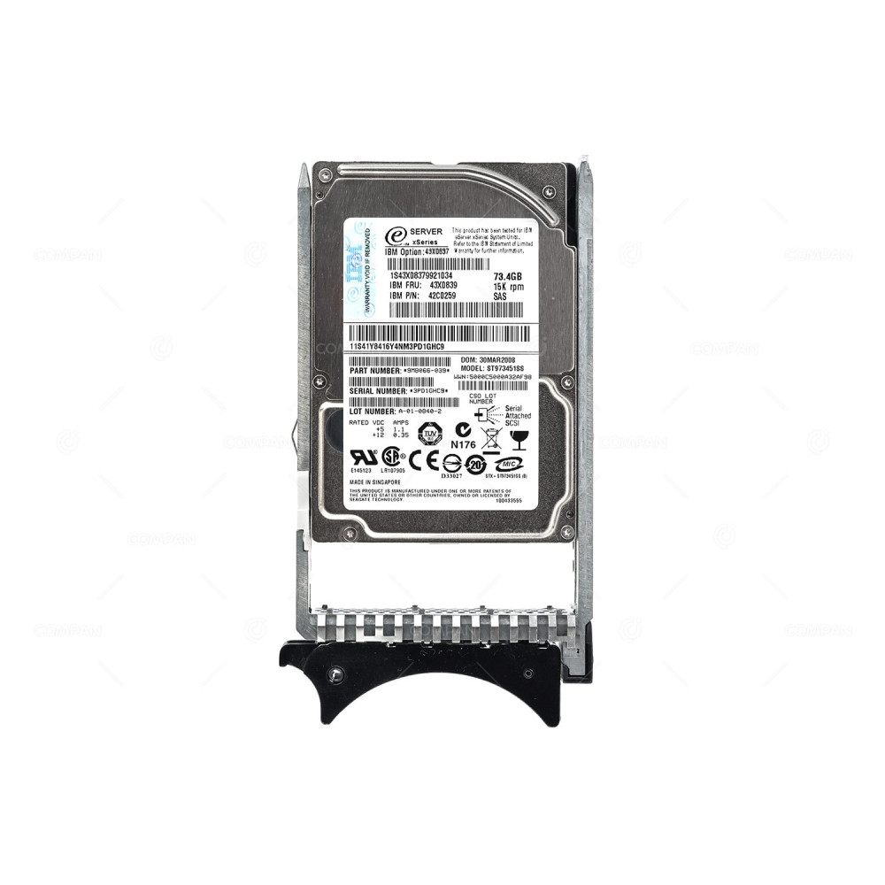 43X0839 IBM HDD 73.4GB 15K SAS 6G 2.5" SFF FOR IBM LENOVO SYSTEM X
