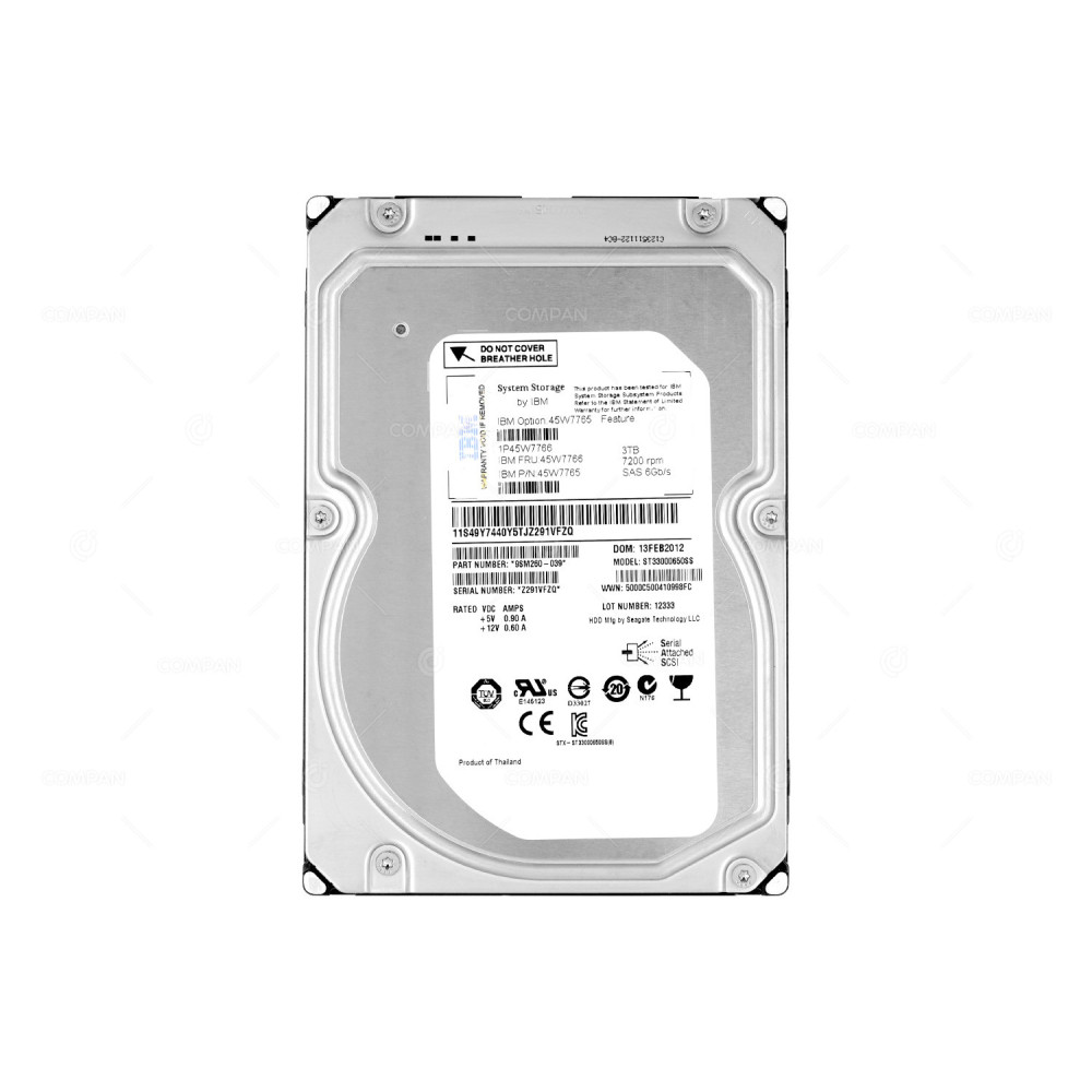 45W7766 IBM HDD 3TB 7.2K SAS 6G 3.5" LFF